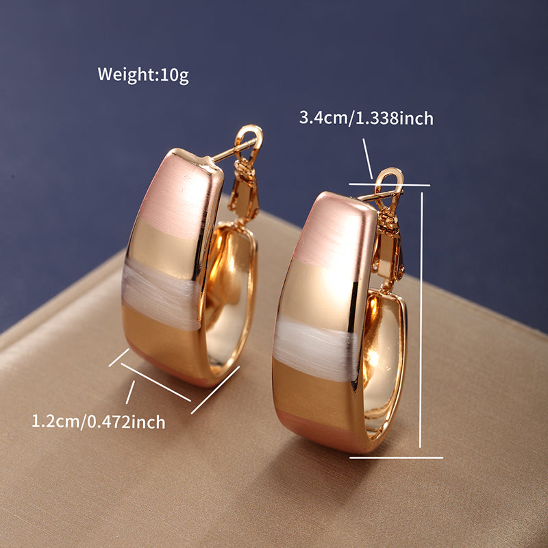 1 Pair Xuping Simple Style Solid Color Plating Copper Alloy Earrings