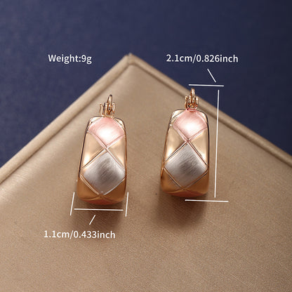 1 Pair Xuping Simple Style Solid Color Plating Copper Alloy Earrings