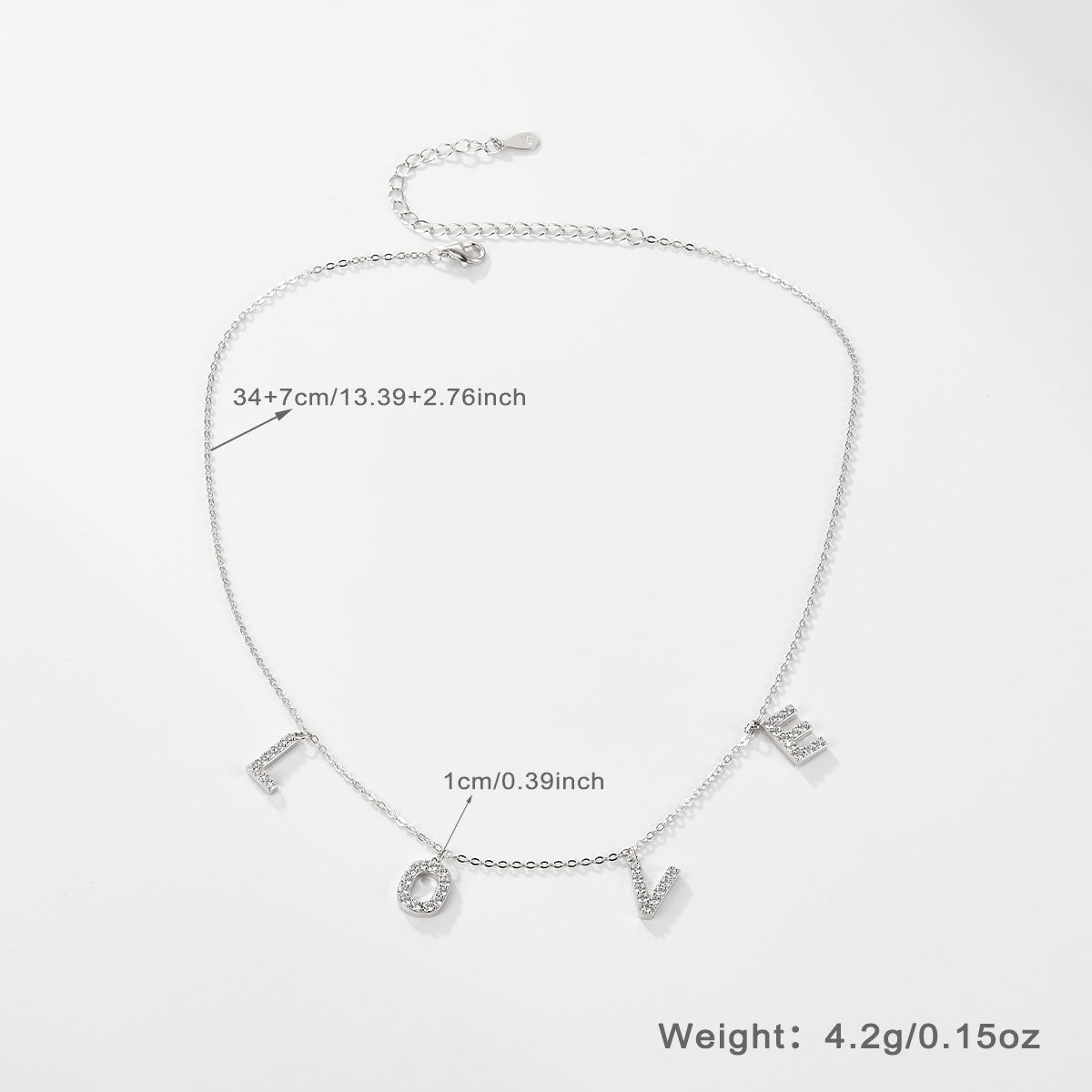 Elegant Simple Style Shiny Love Sterling Silver Plating Inlay Zircon Women's Bracelets Necklace