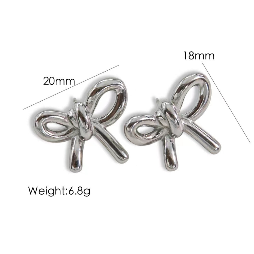1 Pair Simple Style Bow Knot Plating Alloy Ear Studs