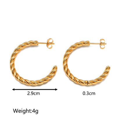 1 Pair Simple Style Geometric Plating Titanium Steel 18k Gold Plated Earrings Ear Studs