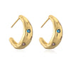 1 Pair Vintage Style Luxurious Simple Style C Shape Plating Inlay Copper Zircon Ear Cuffs Ear Studs