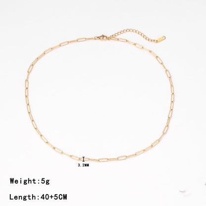 Stainless Steel Casual Hip-hop Simple Style Solid Color Plating Necklace