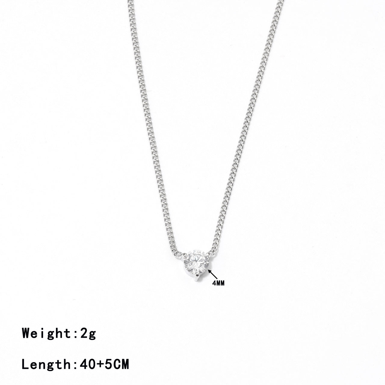 Stainless Steel Simple Style Heart Shape Plating Inlay Zircon Necklace