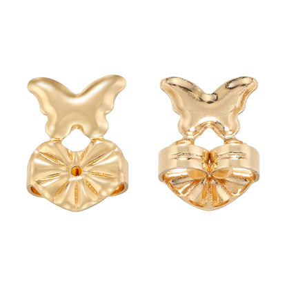 1 Pair Brass Heart Shape Butterfly Earplug Casual Simple Style Classic Style