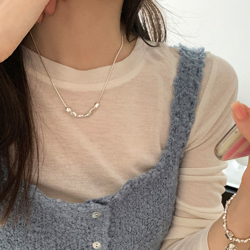 Copper Silver Plated Simple Style Plating Irregular Necklace