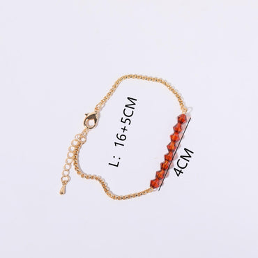 Elegant Color Block Titanium Steel Plating 18k Gold Plated Bracelets