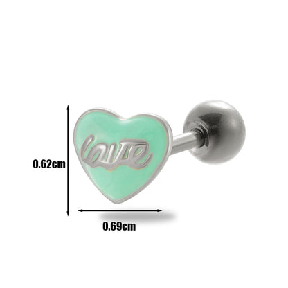 1 Piece Vintage Style Heart Shape Plating Stainless Steel Copper Ear Studs