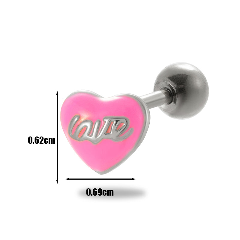 1 Piece Vintage Style Heart Shape Plating Stainless Steel Copper Ear Studs