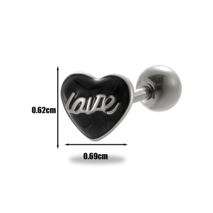 1 Piece Vintage Style Heart Shape Plating Stainless Steel Copper Ear Studs