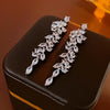 1 Pair Elegant Water Droplets Tassel Plating Inlay Copper Zircon Drop Earrings