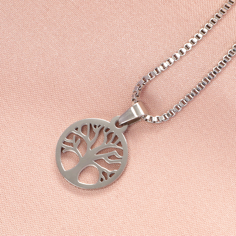 Stainless Steel Casual Simple Style Life Tree Pendant Necklace