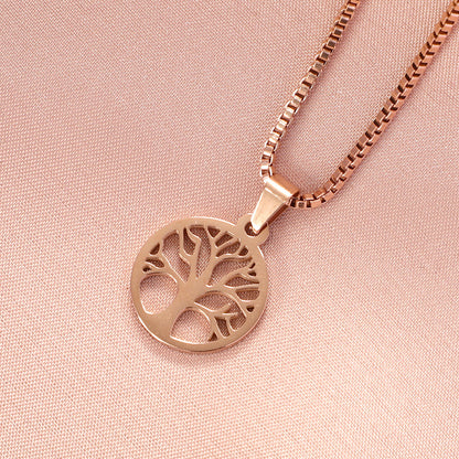 Stainless Steel Casual Simple Style Life Tree Pendant Necklace