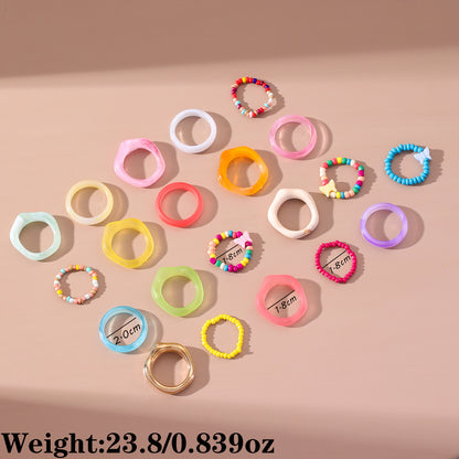 Wholesale Jewelry Simple Style Butterfly Resin Glass Irregular Rings