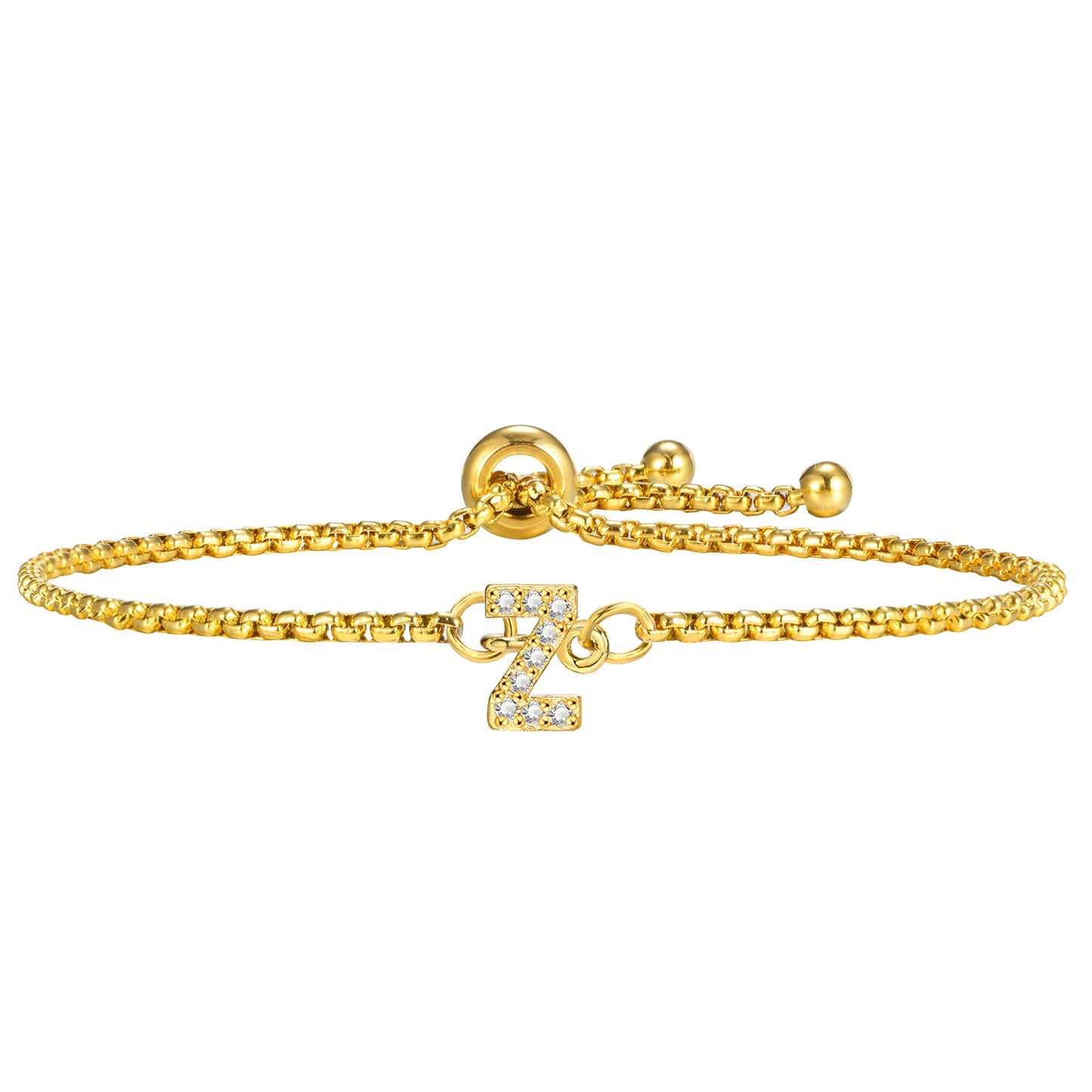 Stainless Steel Ig Style Letter Zircon Bracelets