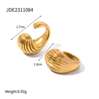 1 Pair Ig Style Stripe Plating Stainless Steel 18k Gold Plated Ear Cuffs