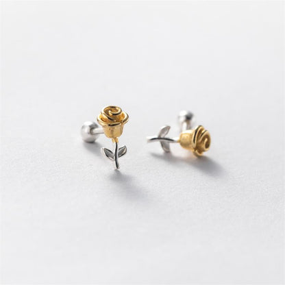 1 Pair Simple Style Flower Plating Copper Silver Plated Earrings