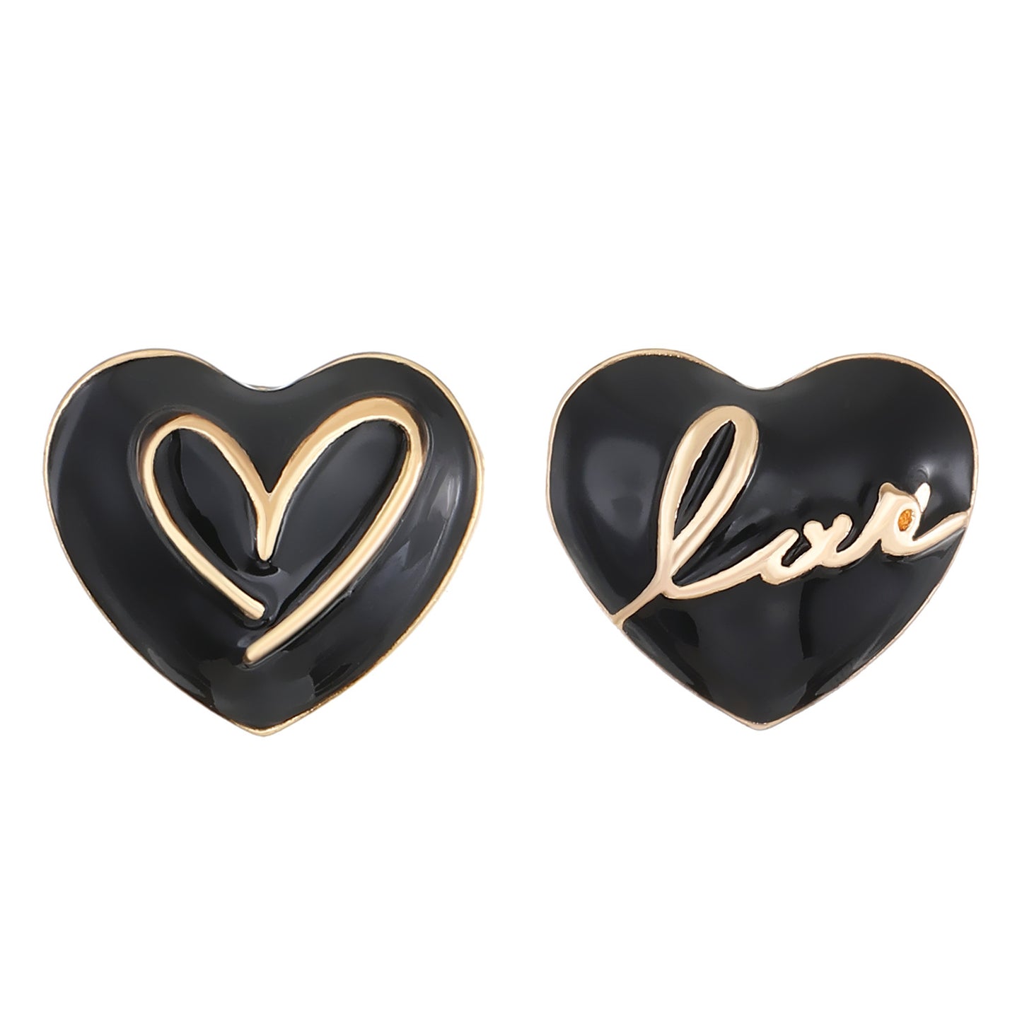 1 Pair Sweet Simple Style Letter Heart Shape Alloy Ear Studs