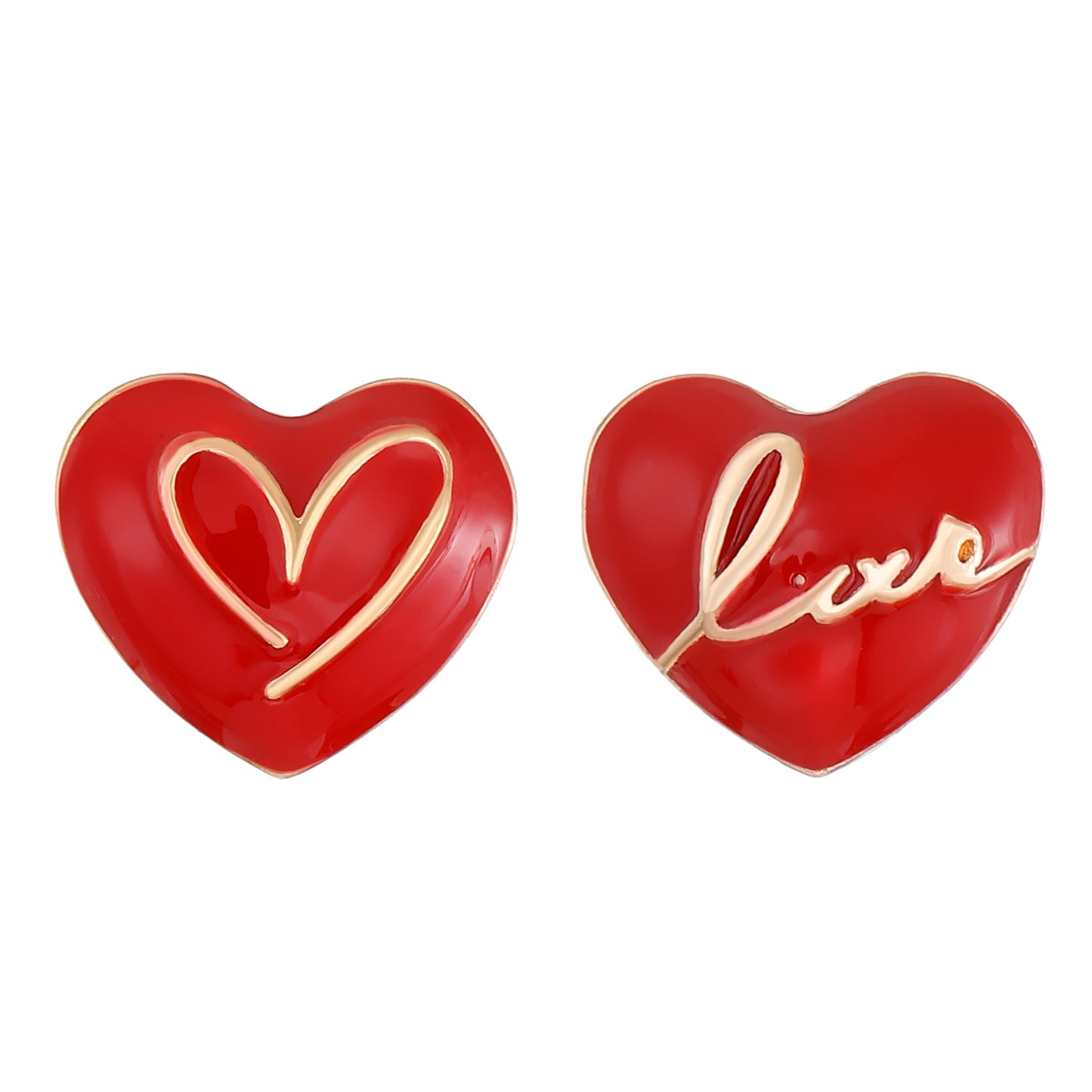 1 Pair Simple Style Classic Style Heart Shape Enamel Alloy Ear Studs