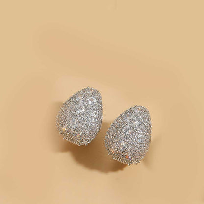 1 Pair Elegant Glam Water Droplets Plating Inlay Copper Zircon Earrings