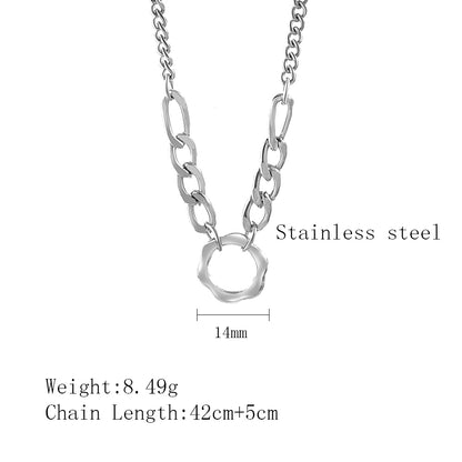 Stainless Steel Simple Style Geometric Plating Pendant Necklace