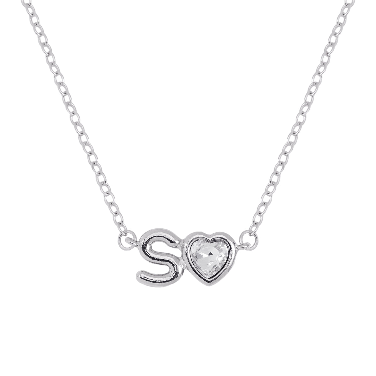 Vintage Style Simple Style Letter Heart Shape Alloy Plating Inlay Rhinestones Women's Pendant Necklace