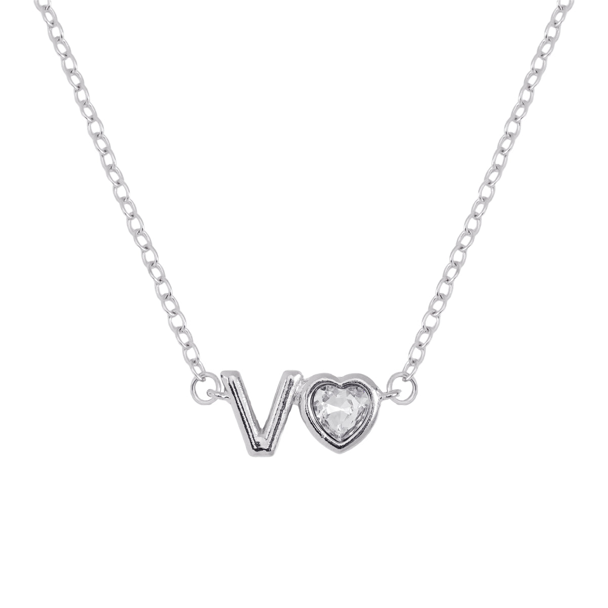 Vintage Style Simple Style Letter Heart Shape Alloy Plating Inlay Rhinestones Women's Pendant Necklace