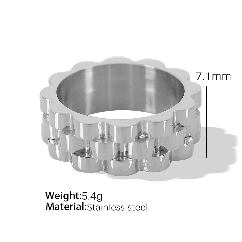 Titanium Steel Elegant Formal Simple Style Round Solid Color Plating Rings Bracelets Earrings