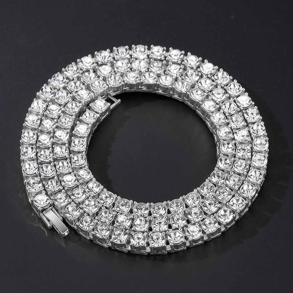 IG Style Shiny Printing Alloy Plating Inlay Rhinestones Unisex Bracelets Necklace
