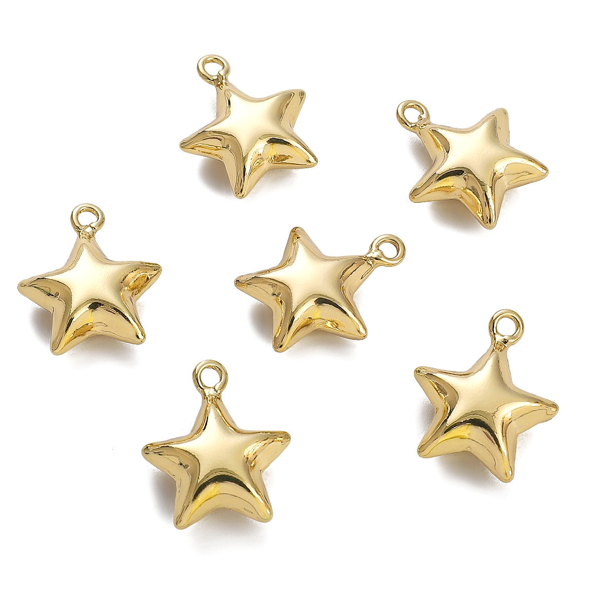 1 Piece Copper 14K Gold Plated Star Pendant