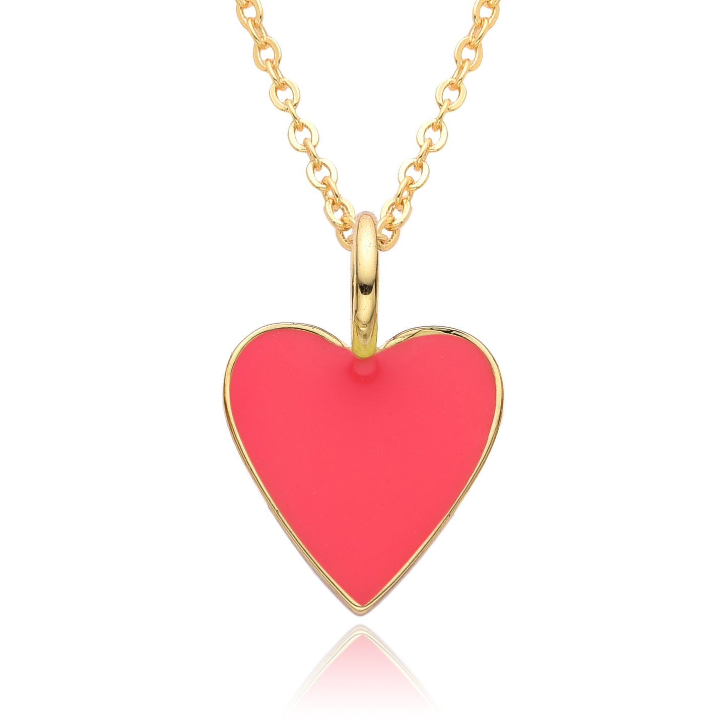 Copper IG Style Simple Style Heart Shape Enamel Plating Pendant Necklace