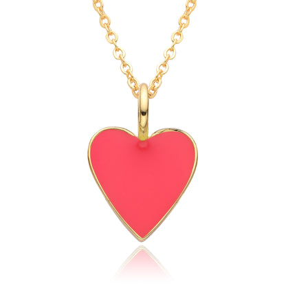 Copper IG Style Simple Style Heart Shape Enamel Plating Pendant Necklace