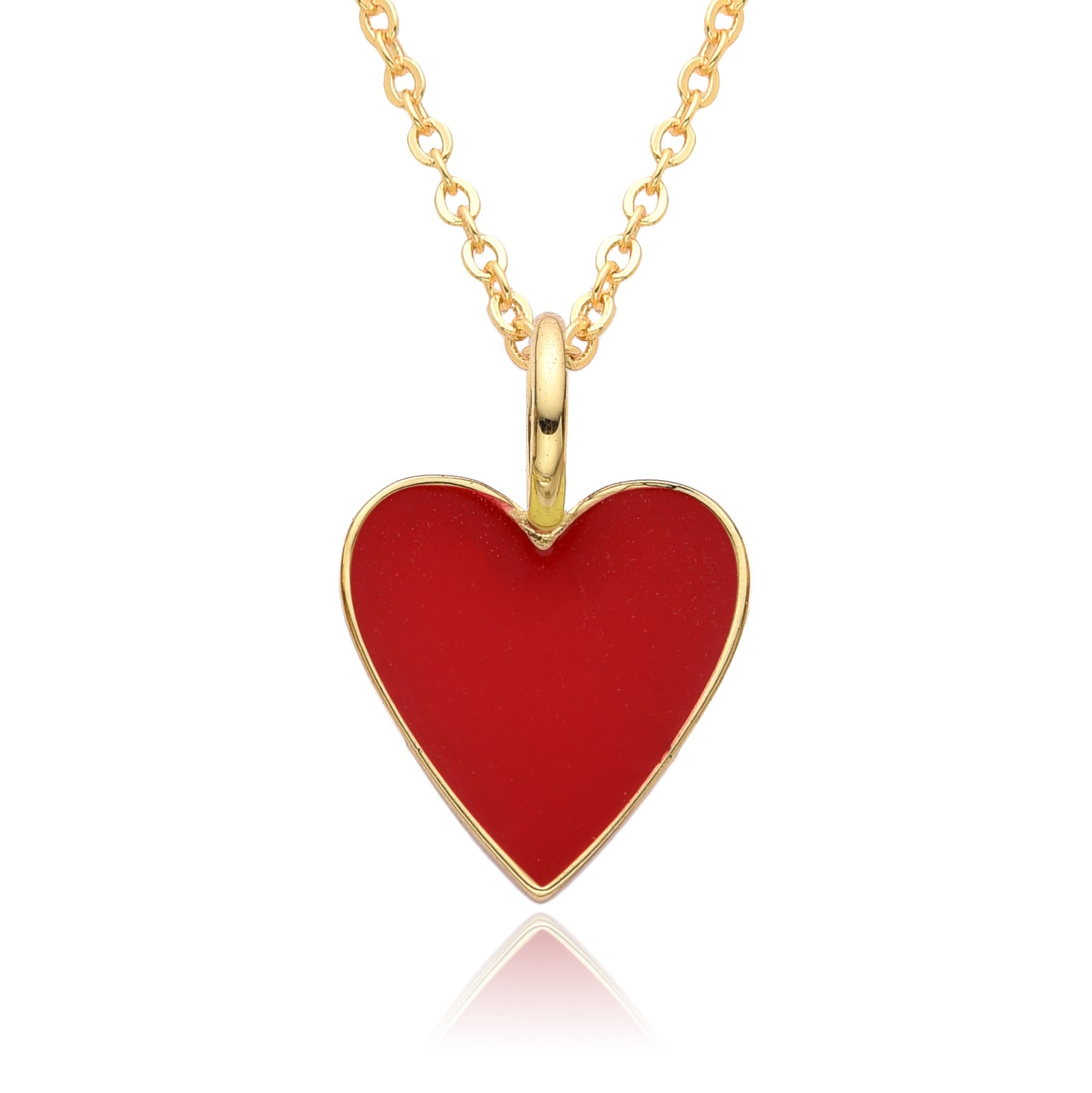 Copper IG Style Simple Style Heart Shape Enamel Plating Pendant Necklace