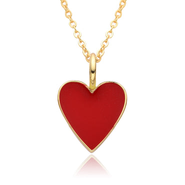 Copper IG Style Simple Style Heart Shape Enamel Plating Pendant Necklace