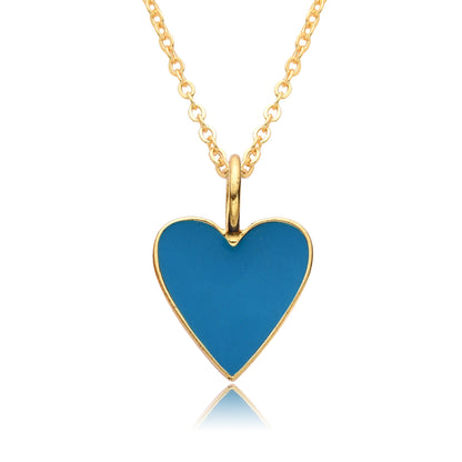 Copper IG Style Simple Style Heart Shape Enamel Plating Pendant Necklace