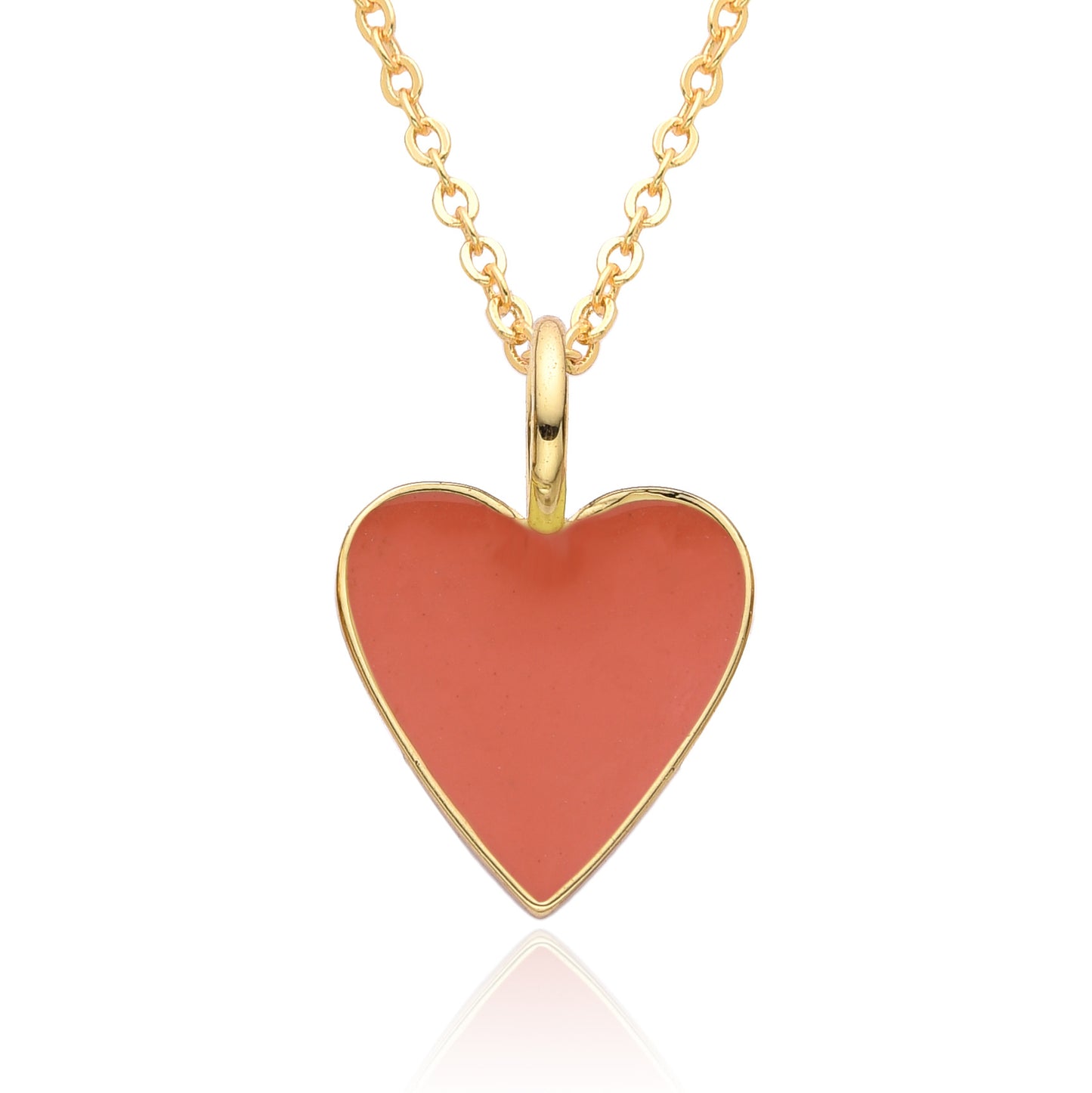 Copper IG Style Simple Style Heart Shape Enamel Plating Pendant Necklace