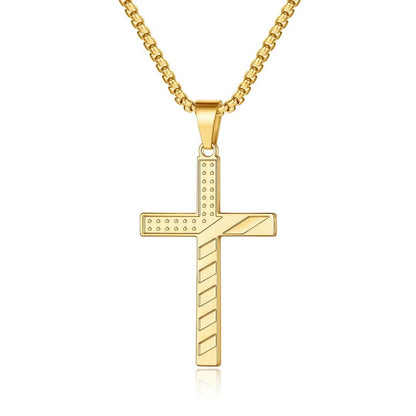 Stainless Steel Hip-hop Cross Plating Pendant Necklace