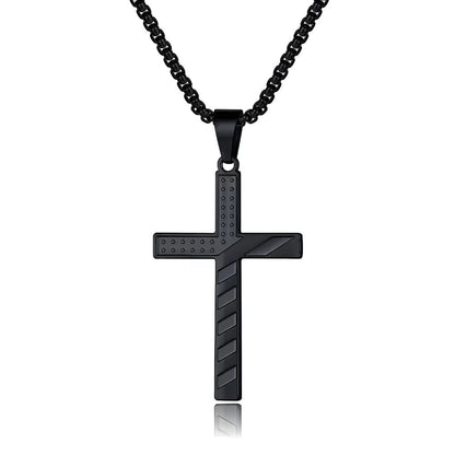 Stainless Steel Hip-hop Cross Plating Pendant Necklace