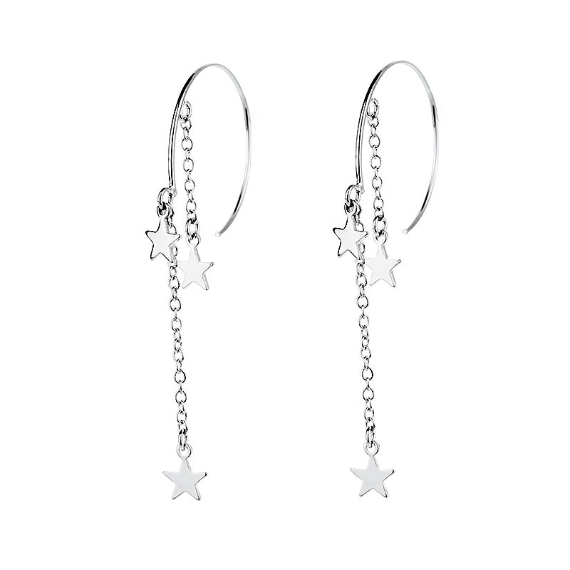 1 Pair Simple Style Star Copper Patchwork Drop Earrings