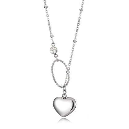 Elegant Simple Style Heart Shape Solid Color Stainless Steel Plating Inlay Zircon 18k Gold Plated Pendant Necklace