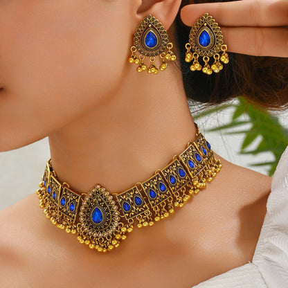 Vintage Style Water Droplets Alloy Plating Inlay Rhinestones Women's Jewelry Set