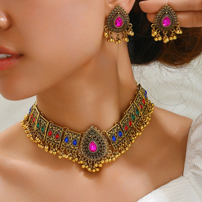 Vintage Style Water Droplets Alloy Plating Inlay Rhinestones Women's Jewelry Set