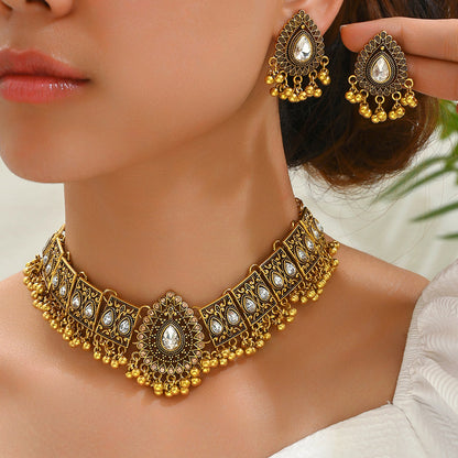 Vintage Style Water Droplets Alloy Plating Inlay Rhinestones Women's Jewelry Set