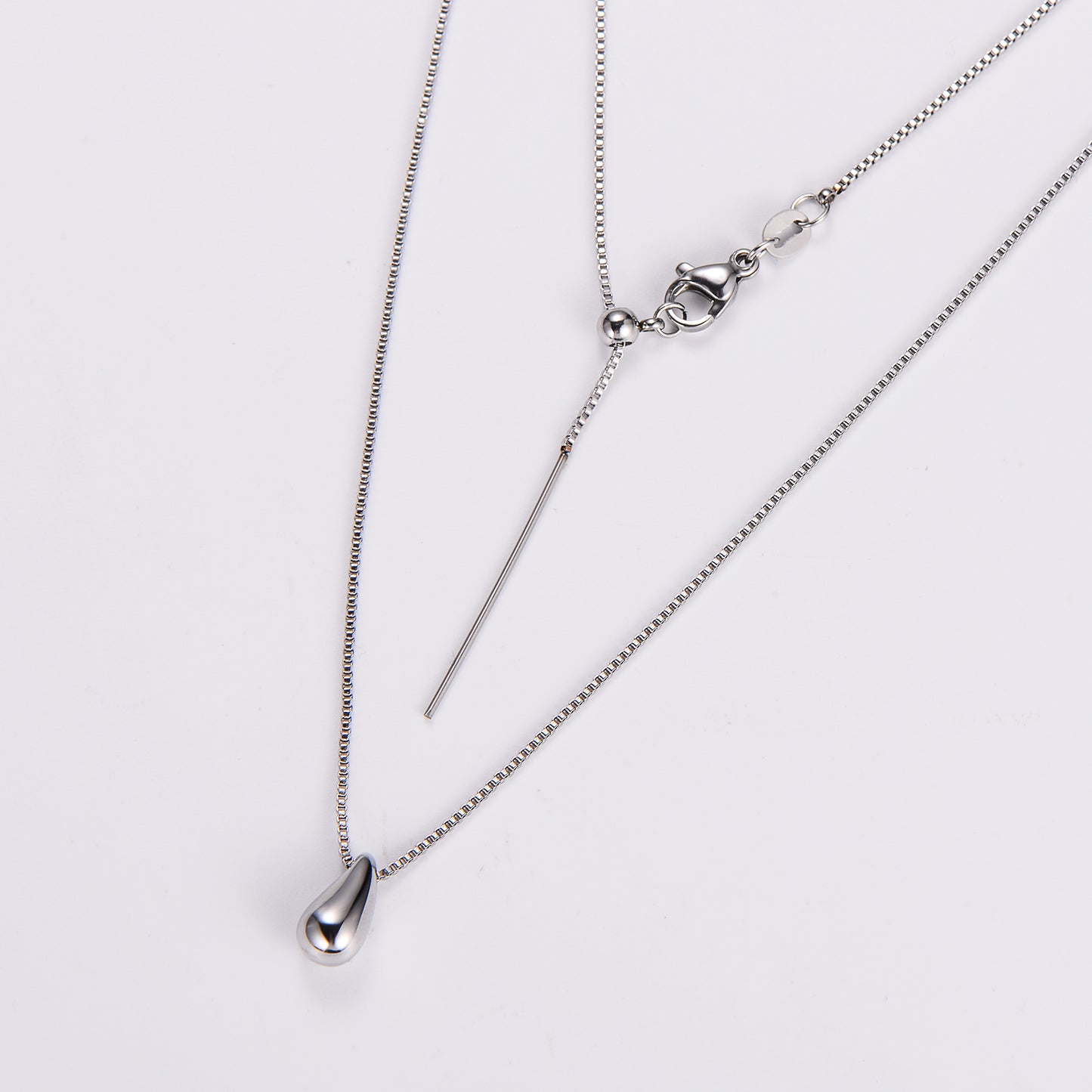 Stainless Steel Vintage Style Water Droplets Plating Pendant Necklace