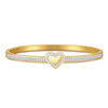 Stainless Steel Elegant Simple Style Heart Shape Plating Inlay Rhinestones Bangle