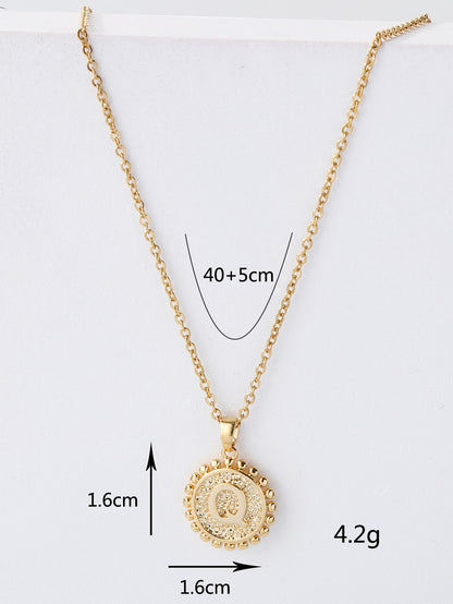 Simple Style Commute Letter Copper Plating 18k Gold Plated Pendant Necklace