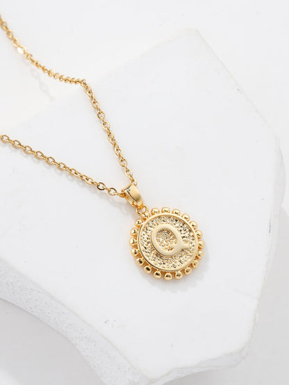 Simple Style Commute Letter Copper Plating 18k Gold Plated Pendant Necklace