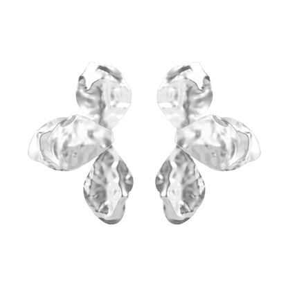 1 Pair Elegant Flower Petal Plating Alloy Ear Studs