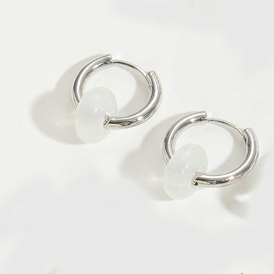 1 Pair Vintage Style Circle Water Droplets Plating Inlay Copper Agate Hoop Earrings