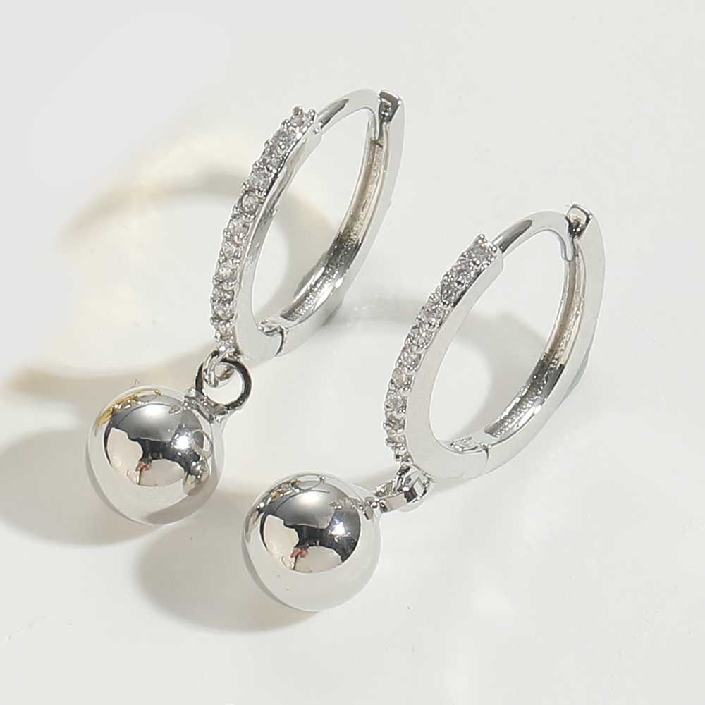 1 Pair Vintage Style Circle Water Droplets Plating Inlay Copper Agate Hoop Earrings